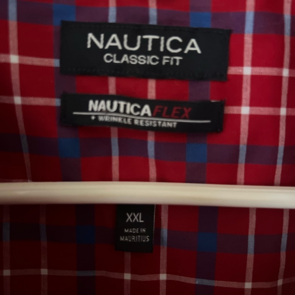 Nautica Men's Red and Blue Plaid Button Down Shirts/NWT/XXL - Picture 11 of 11